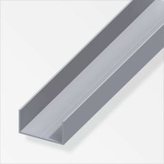 alfer Rechteck-U-Profil 19,5 x 35,5 x 1000 mm Aluminium Profile U Schiene, image 