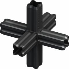 alfer Knotenverbinder 23,5 mm schwarz 6 Zapfen Kunststoff Verbinder Eckverbinder, image 