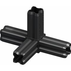 Alfer - Knotenverbinder 23,5 mm schwarz 4 Zapfen Kunststoff Verbinder Eckverbinder, image 