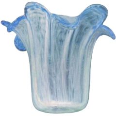 Ltde - Lampenschirm aus Glas tulip Blau 11x13cm Mund 3cm, image 