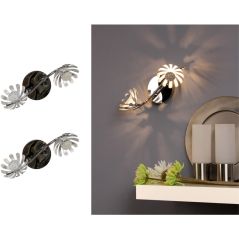 Zweiflammige led Deckenlampen im 2er set aus Metall mit Blattsilber Design, image 