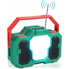 Radio mit led Taschenlampe, Tragbares Radio Weltempfänger Bluetooth Lautsprecher Wetter am/fm/sw Notfallradio, 8000mAh Wiederaufladbare Powerbank, image 