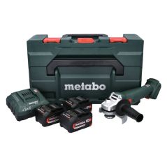 Metabo W 18 L 9-125 Quick Akku Winkelschleifer 18 V 125 mm ( 602249960 ) + 3x Akku 4,0 Ah + Ladegerät + metaBOX, image 
