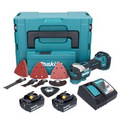 Makita DTM 52 RMJX4 Akku Multifunktionswerkzeug 18 V Starlock Max Brushless + 2x Akku 4,0 Ah + Ladegerät + Zubehör Set + Makpac, image 