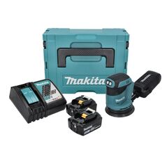 Makita DBO180RGJ Akku-Exzenterschleifer 18V 125mm + 2x Akku 6,0Ah + Ladegerät + Koffer, image 