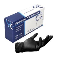 Nitril Einweg Handschuhe Schwarz / Black 100 Stück Größe L / Large - nicht Steril, image 