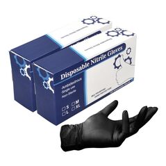 Nitril Einweg Handschuhe Schwarz / Black 200 Stück Größe M / Medium - nicht Steril, image 