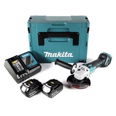 Makita DGA511RGJ Akku-Winkelschleifer 18V Brushless 125mm + 2x Akku 6,0Ah + Ladegerät + Koffer, image 