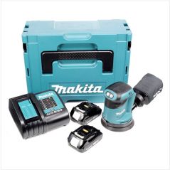 Makita DBO180SAJ Akku-Exzenterschleifer 18V 125mm + 2x Akku 2,0Ah + Ladegerät + Koffer, image 