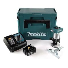 Makita DRT50RF1J Akku-Multifunktionsfräse 18V Brushless 40mm 8 mm + Parallelanschlag + 1x Akku 3,0Ah + Ladegerät + Koffer, image 