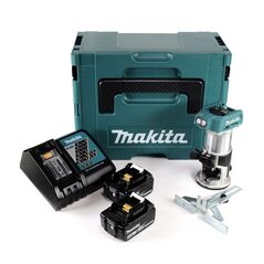 Makita DRT50RFJ Akku-Multifunktionsfräse 18V Brushless 40mm 8 mm + Parallelanschlag + 2x Akku 3,0Ah + Ladegerät + Koffer, image 
