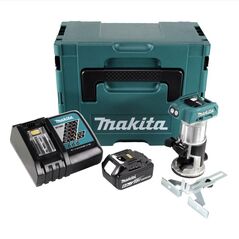 Makita DRT50RG1J Akku-Multifunktionsfräse 18V Brushless 40mm 6 - 8mm + Parallelanschlag + 1x Akku 6,0Ah + Ladegerät + Koffer, image 