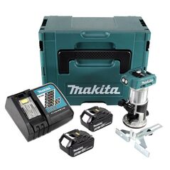 Makita DRT50RGJ Akku-Multifunktionsfräse 18V Brushless 40mm 6 - 8mm + Parallelanschlag + 2x Akku 6,0Ah + Ladegerät + Koffer, image 