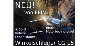 Neu von Fein: CG 15 Winkelschleifer mit 60 % mehr Lebensdauer dank neuester Motortechnologie