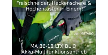 Freischneider, Heckenschere und Hochentaster in Einem : MA 36-18 LTX BL Q Akku-Multifunktionsantrieb