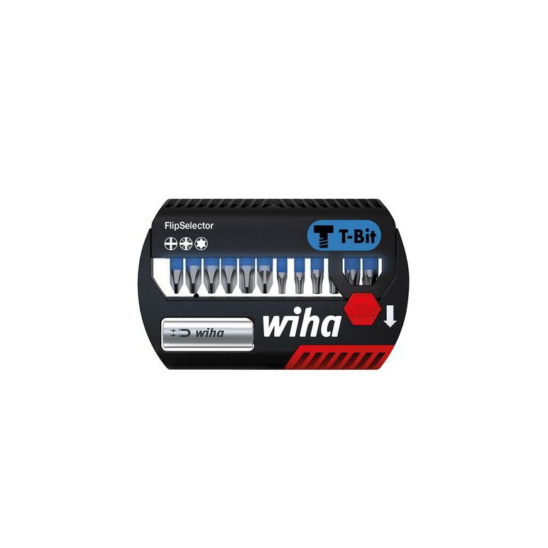 Wiha Bit Set FlipSelector T-Bit 25 mm  Phillips, Pozidriv, TORX® 13-tlg. 1/4" (41824), image 