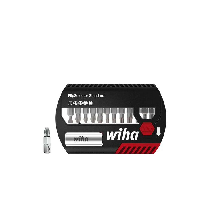 Wiha Bit Set FlipSelector Standard 25 mm gemischt 13-tlg. 1/4" mit Gürtelclip in Blister (39083), image 