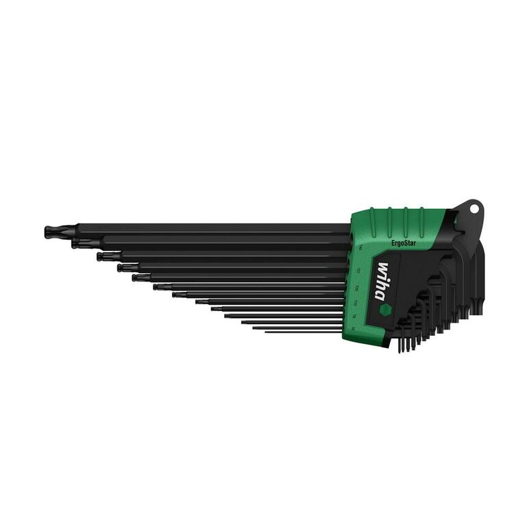 Wiha Stiftschlüssel Set im ErgoStar Halter TORX® Kugelkopf 13-tlg. schwarzoxidiert in Blister (36486), image 