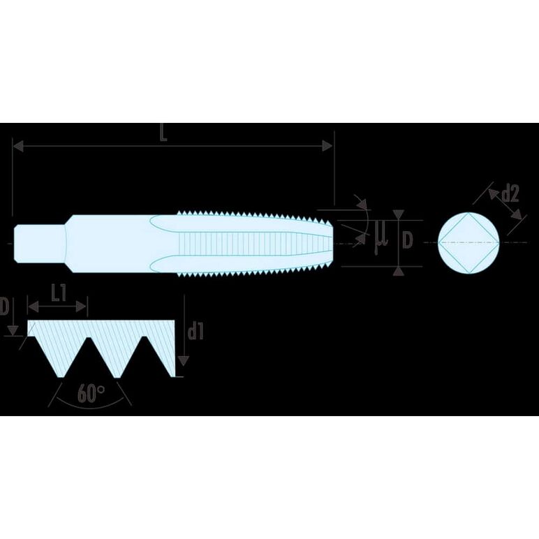 Facom Standard-Gewindebohrer M3 Satz, 3-tlg, image _ab__is.image_number.default