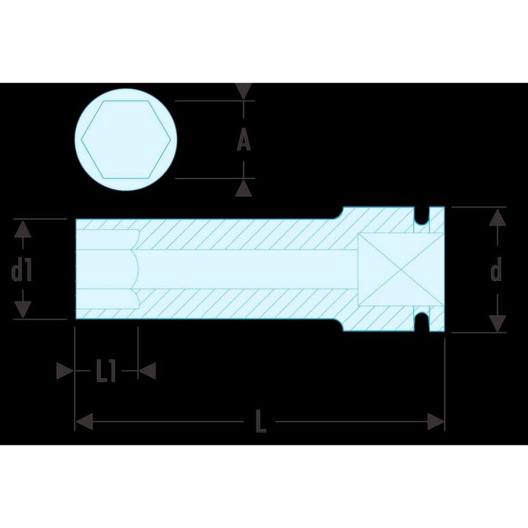 Facom IMPACT-Steckschluessel 1/2" lang 23 mm, image _ab__is.image_number.default