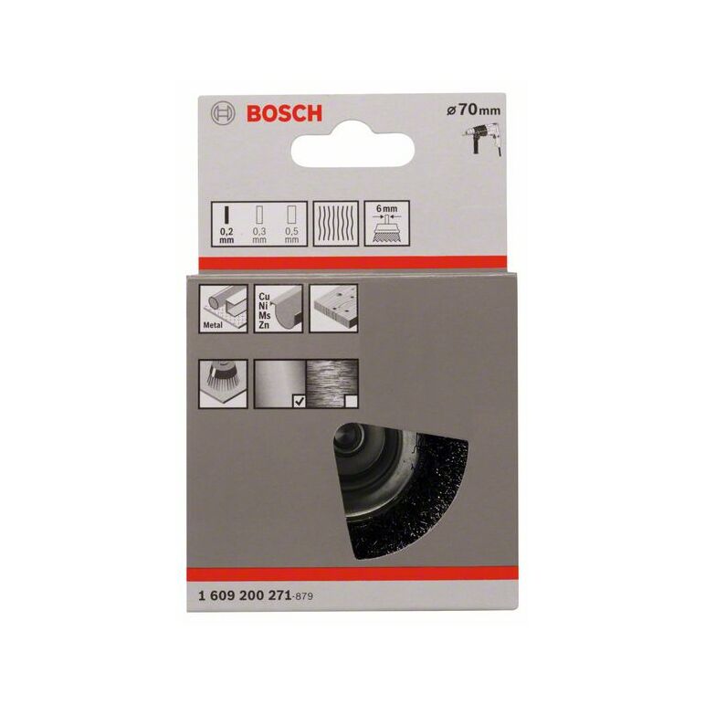 Bosch Topfbürste, Stahl, gewellter Draht, 70 mm, 0,2 mm, 4500 U/ min (1 609 200 271), image _ab__is.image_number.default