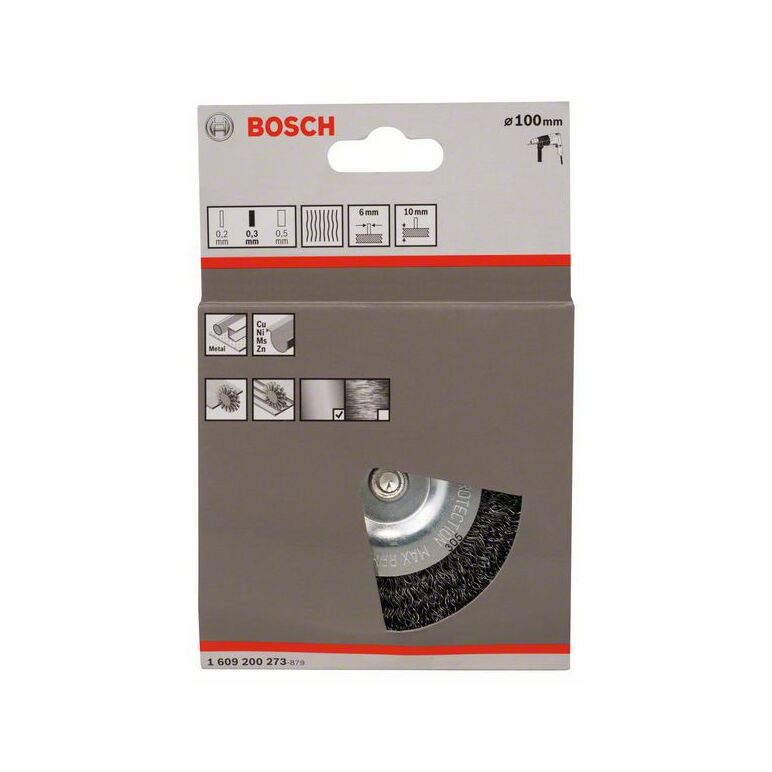 Bosch Scheibenbürste, gewellt, 100 mm, 0,3 mm, 10 mm, 4500 U/min (1 609 200 273), image 