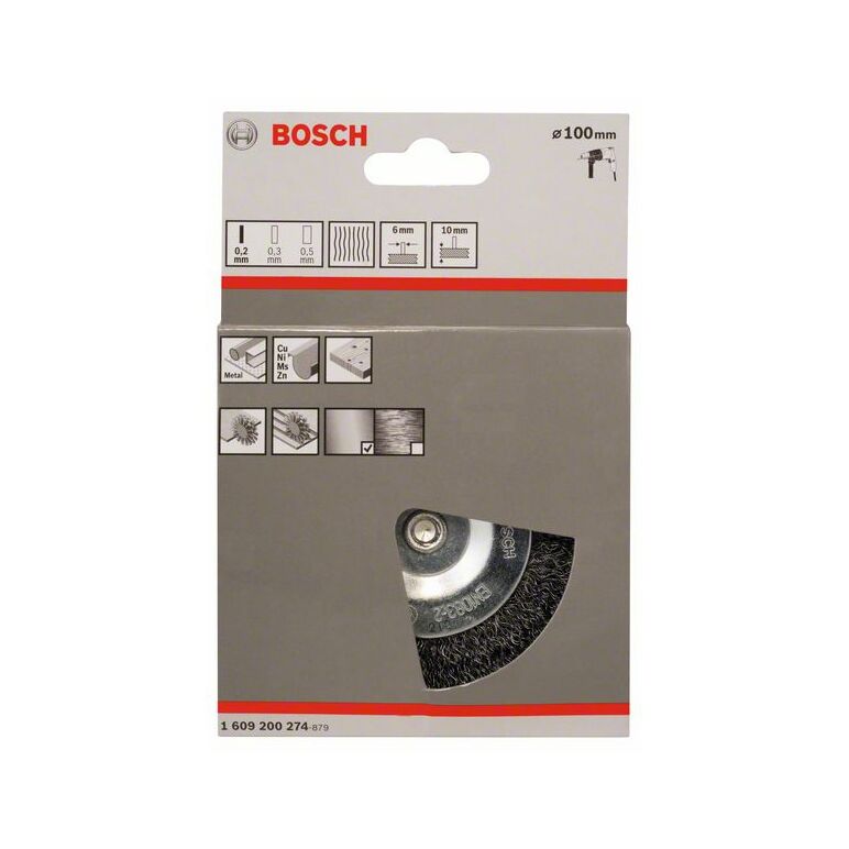 Bosch Scheibenbürste, gewellt, 100 mm, 0,2 mm, 10 mm, 4500 U/min (1 609 200 274), image _ab__is.image_number.default