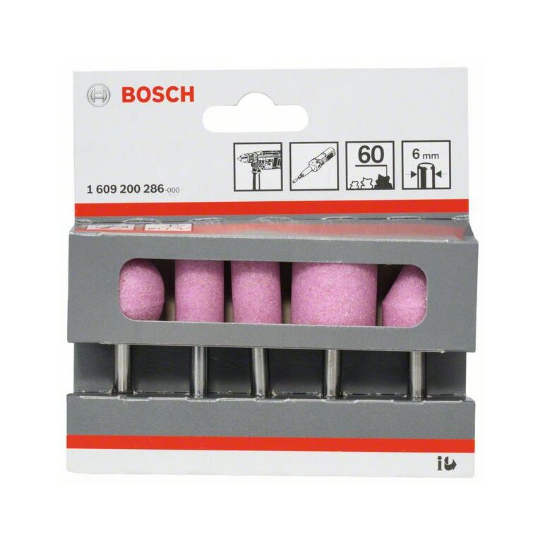 Bosch Schleifstift-Set, 5-teilig, 6 mm, 60, 25, 15, 15, 25, 20 x 24, 30, 30, 25, 25 mm (1 609 200 286), image 