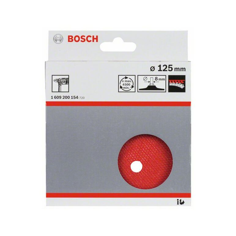 Bosch Klettverschlussteller, 125 mm, 8 mm (1 609 200 154), image 