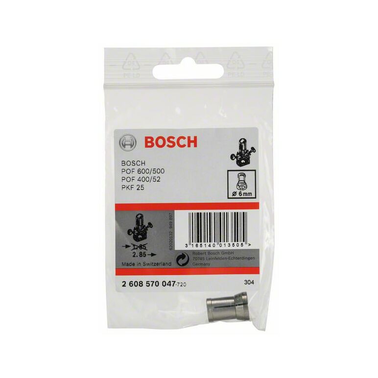 Bosch Spannzange ohne Spannmutter, 6 mm, für Bosch-Oberfräse (2 608 570 047), image 