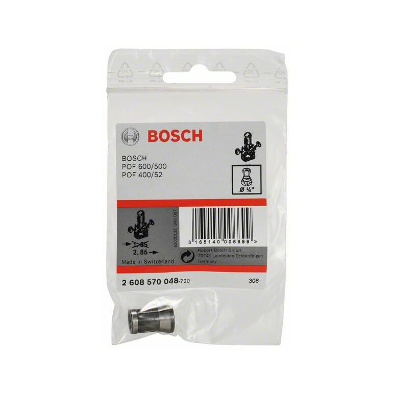 Bosch Spannzange ohne Spannmutter, 1/4 Zoll, für Bosch-Oberfräse (2 608 570 048), image 