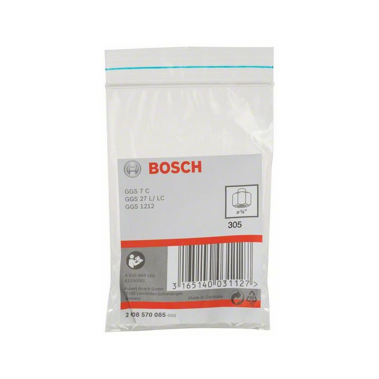 Bosch Spannzange mit Spannmutter, 1/4 Zoll, für Bosch-Geradschleifer (2 608 570 085), image 