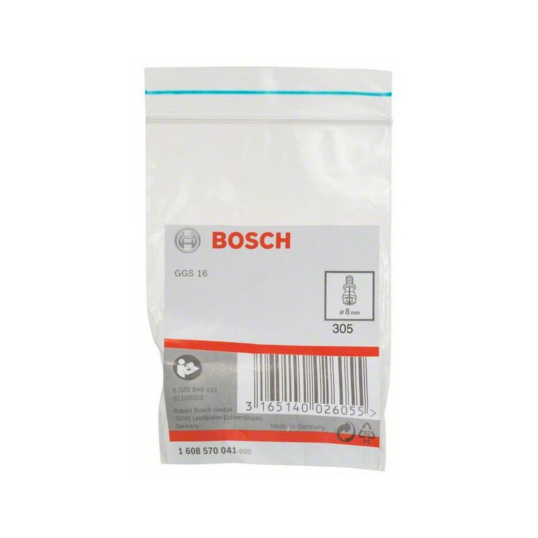Bosch Spannzange mit Spannmutter, 8 mm, für Bosch-Geradschleifer, passend zu GGS 16 (1 608 570 041), image 