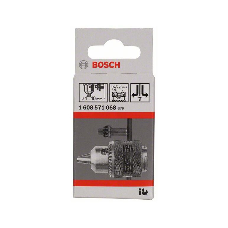 Bosch Zahnkranzbohrfutter bis 10mm, 1 - 10mm, 1/2Zoll - 20, für Rechts-/Linkslauf,Akku (1 608 571 068), image 