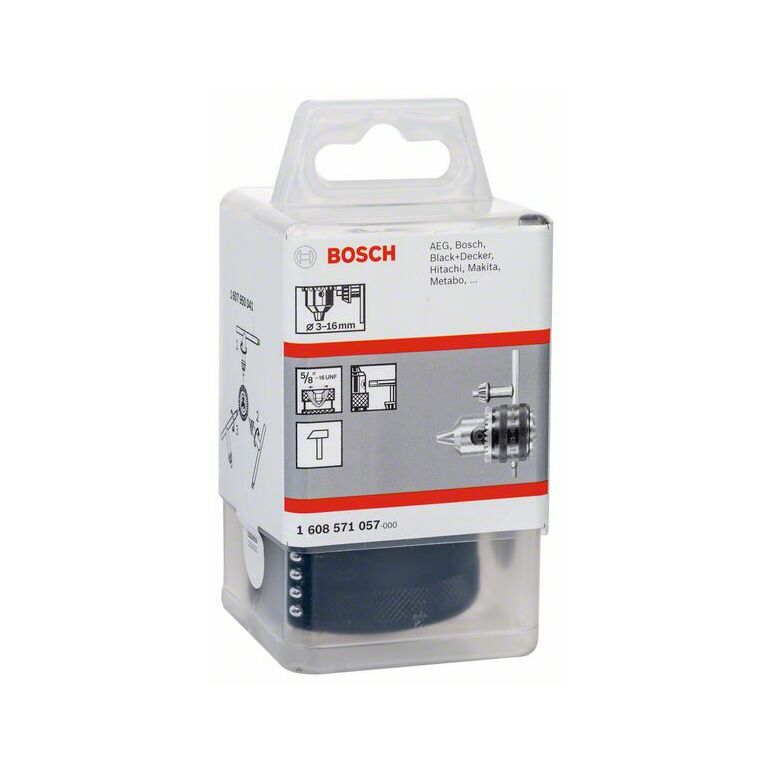 Bosch Zahnkranzbohrfutter bis 16 mm, 3 bis 16 mm, 5/8 Zoll - 16, Spannkraftsicherung (1 608 571 057), image 