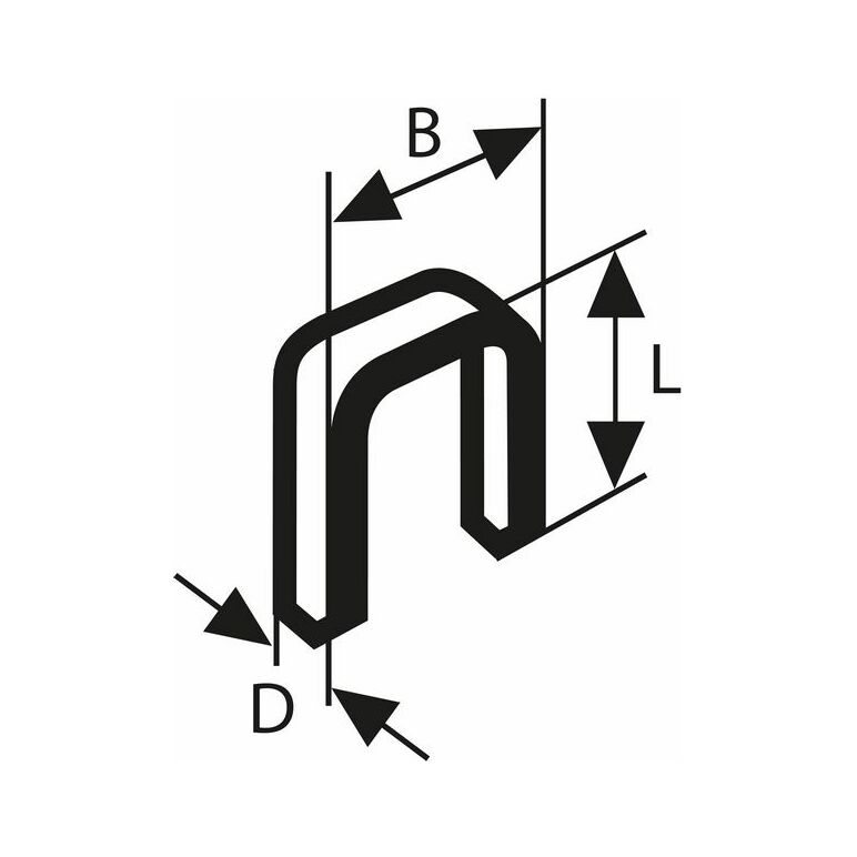 Bosch Schmalrückenklammer Typ 55, 6 x 1,08 x 19 mm, 1000er-Pack (1 609 200 373), image 
