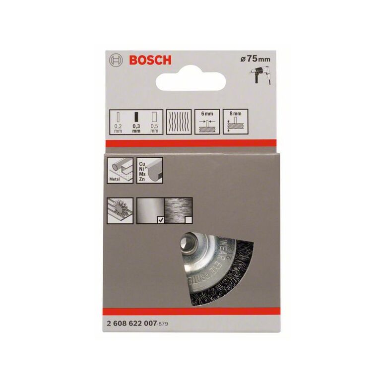 Bosch Scheibenbürste, gewellt, 75 mm, 0,3 mm, 8 mm, 4500 U/min (2 608 622 007), image _ab__is.image_number.default