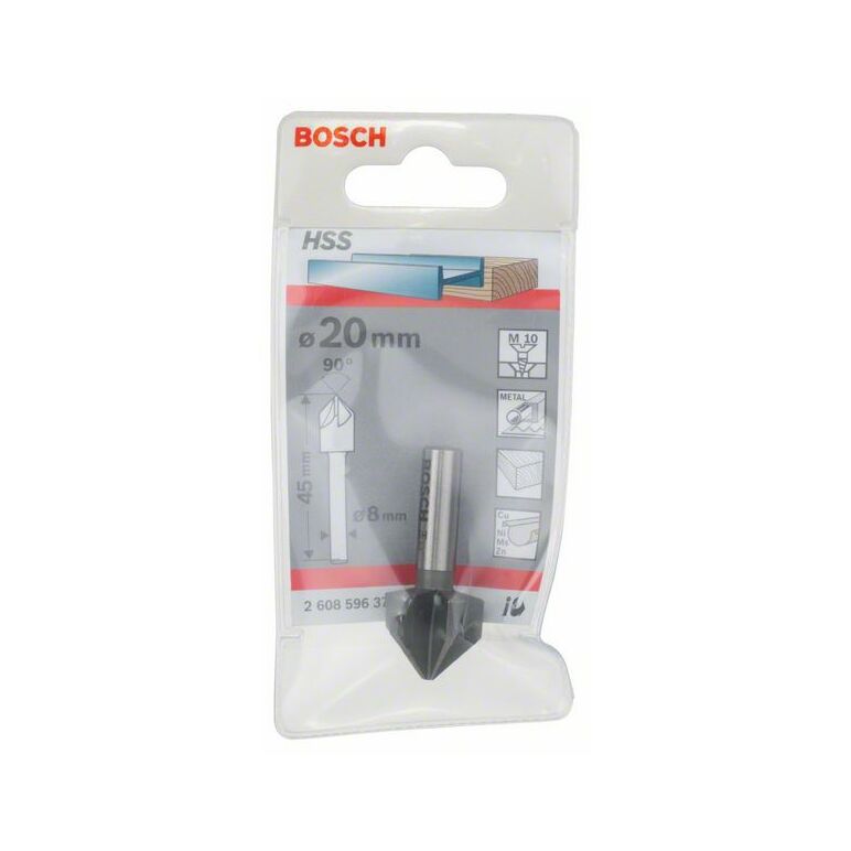 Bosch Kegelsenker mit zylindrischem Schaft, 20,0 mm, M 10, 45 mm, 8 mm (2 608 596 373), image _ab__is.image_number.default