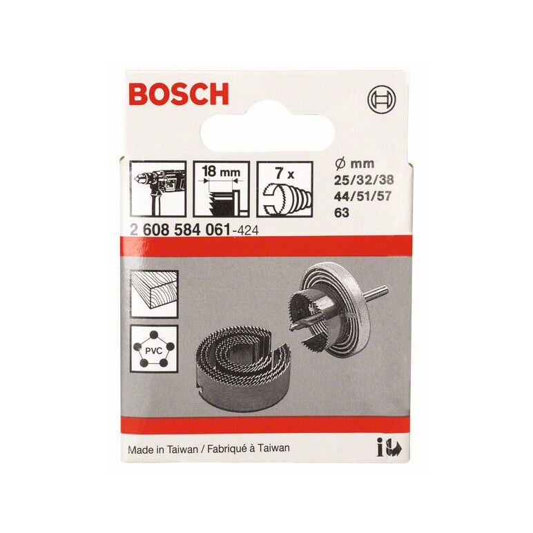 Bosch Sägekranz-Set, 7-teilig, 25 - 63 mm, Arbeitslänge 18 mm (2 608 584 061), image _ab__is.image_number.default