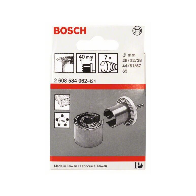 Bosch Sägekranz-Set, 7-teilig, 25 - 63 mm, Arbeitslänge 40 mm (2 608 584 062), image 