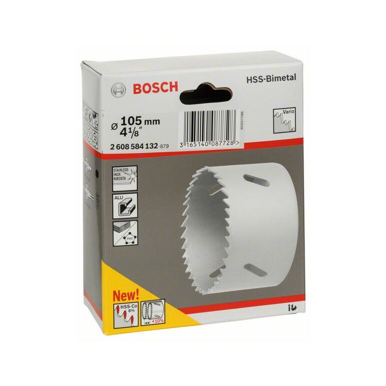 Bosch Lochsäge HSS-Bimetall für Standardadapter, 105 mm, 4 1/8 Zoll (2 608 584 132), image _ab__is.image_number.default