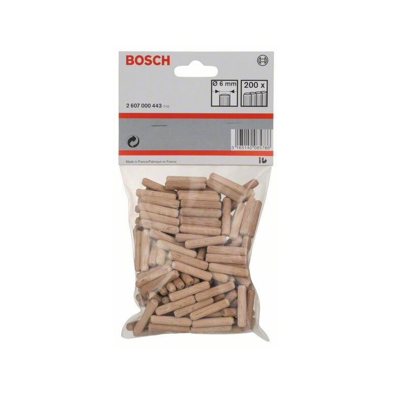 Bosch Holzdübel 6 mm, 30 mm, 200er-Pack (2 607 000 443), image 