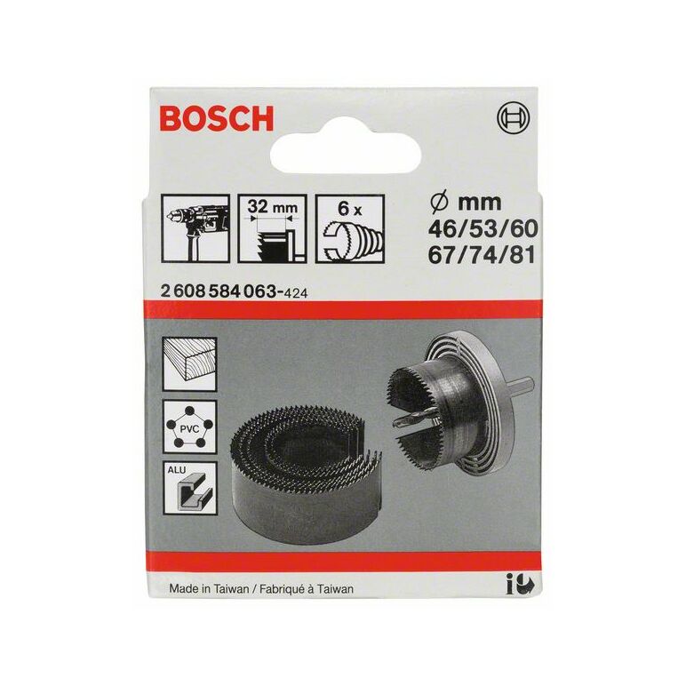 Bosch Sägekranz-Set, 6-teilig, 46 - 81 mm (2 608 584 063), image 