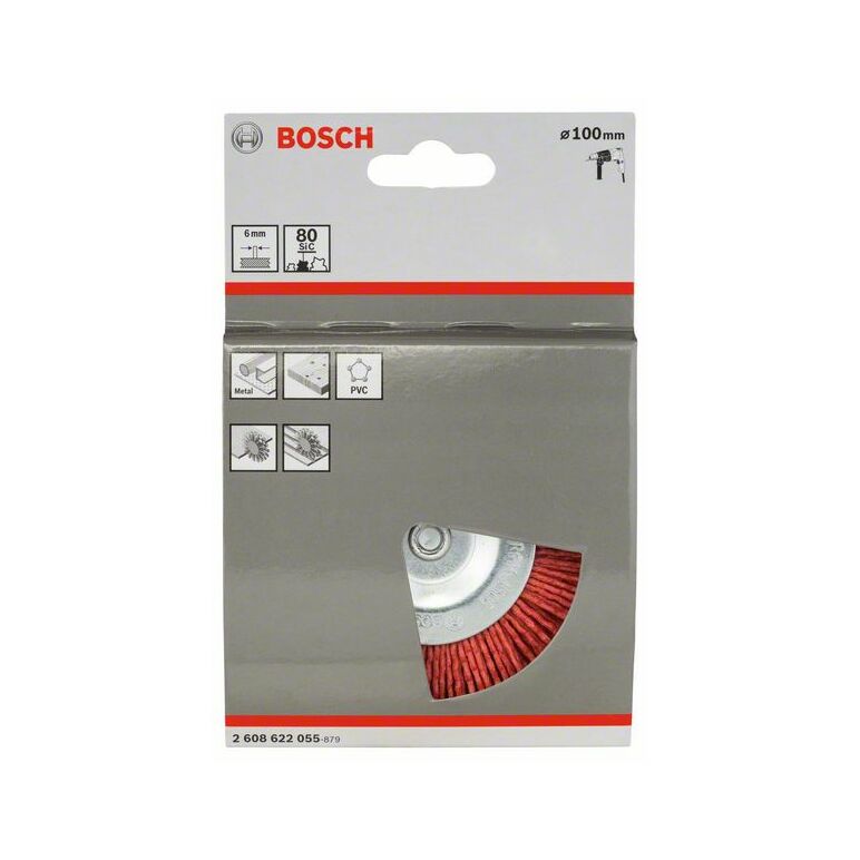 Bosch Scheibenbürste, Nylonborsten, 100 mm, 1 mm, 8 mm, 4500 U/ min (2 608 622 055), image 