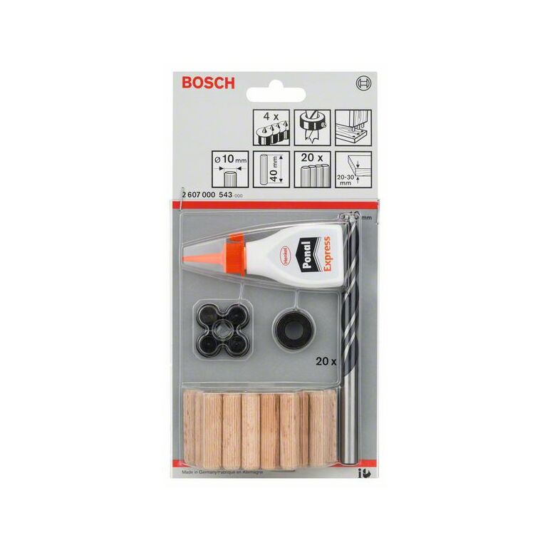 Bosch Holzdübel-Set, 27-teilig, 10 mm, 40 mm (2 607 000 543), image 