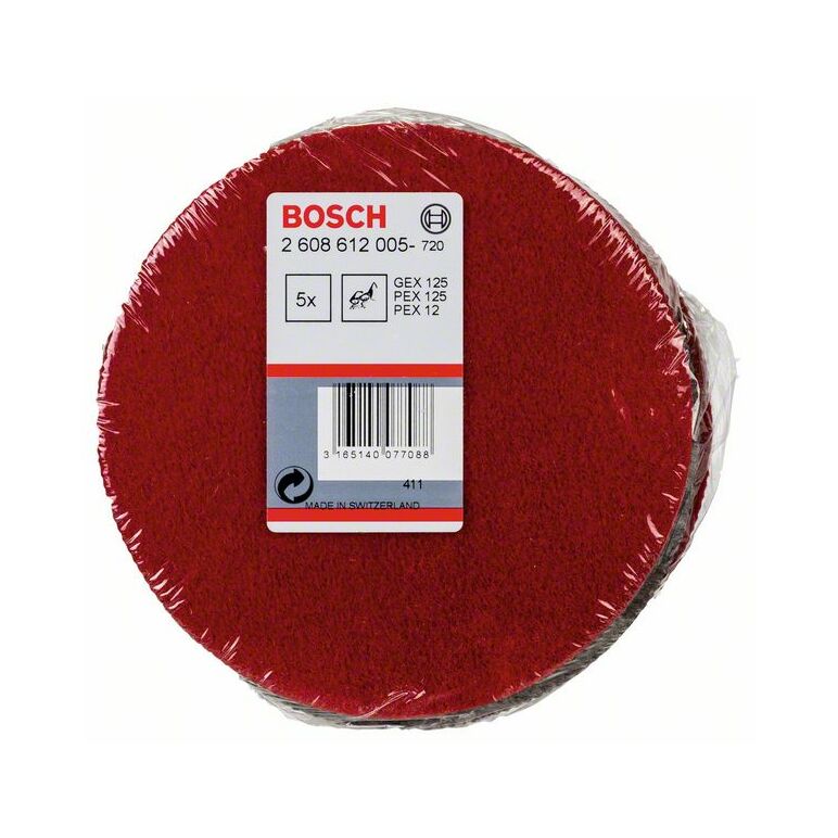 Bosch Polierfilz für Exzenterschleifer, hart, Klett, 128 mm, 5er-Pack (2 608 612 005), image 