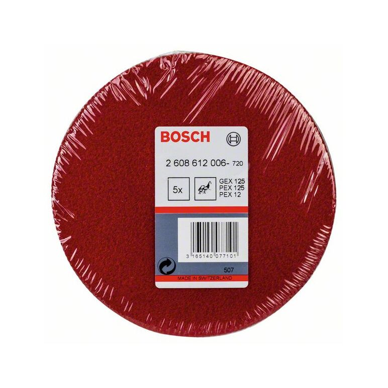 Bosch Polierfilz für Exzenterschleifer, weich, Klett, 128 mm, 5er-Pack (2 608 612 006), image 
