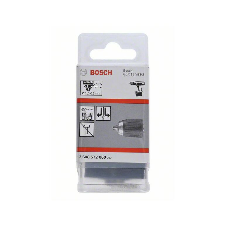 Bosch Schnellspannbohrfutter bis 13 mm, 2 bis 13 mm, 3/8 Zoll bis 24 (2 608 572 060), image 