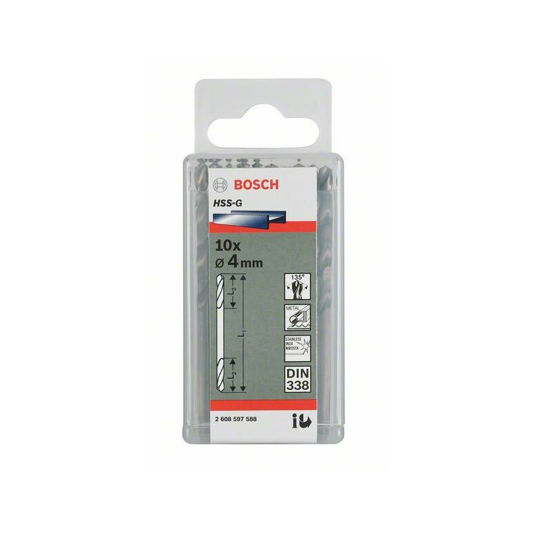 Bosch Doppelendbohrer HSS-G, 4,5 x 17 x 58 mm, 10er-Pack (2 608 597 591), image 