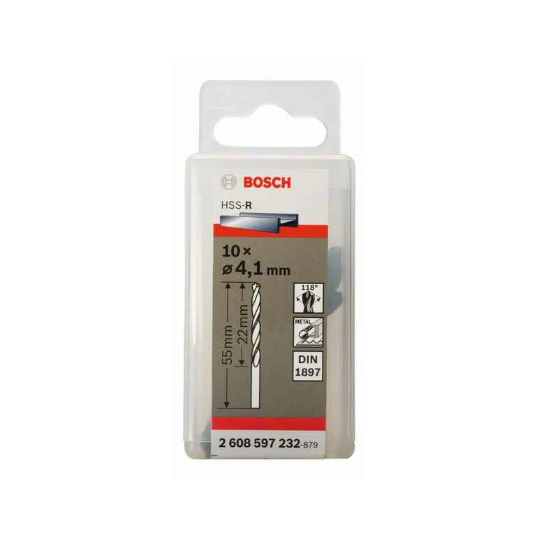 Bosch Karosseriebohrer HSS-R, DIN 1897, 4,1 x 22 x 55 mm, 10er-Pack (2 608 597 232), image _ab__is.image_number.default